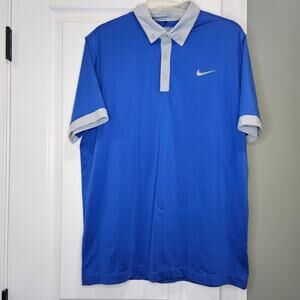 Nike Men's Size‎ M Golf Tour Performance Ultra Polo 2.0 Royal/Metallic Silver